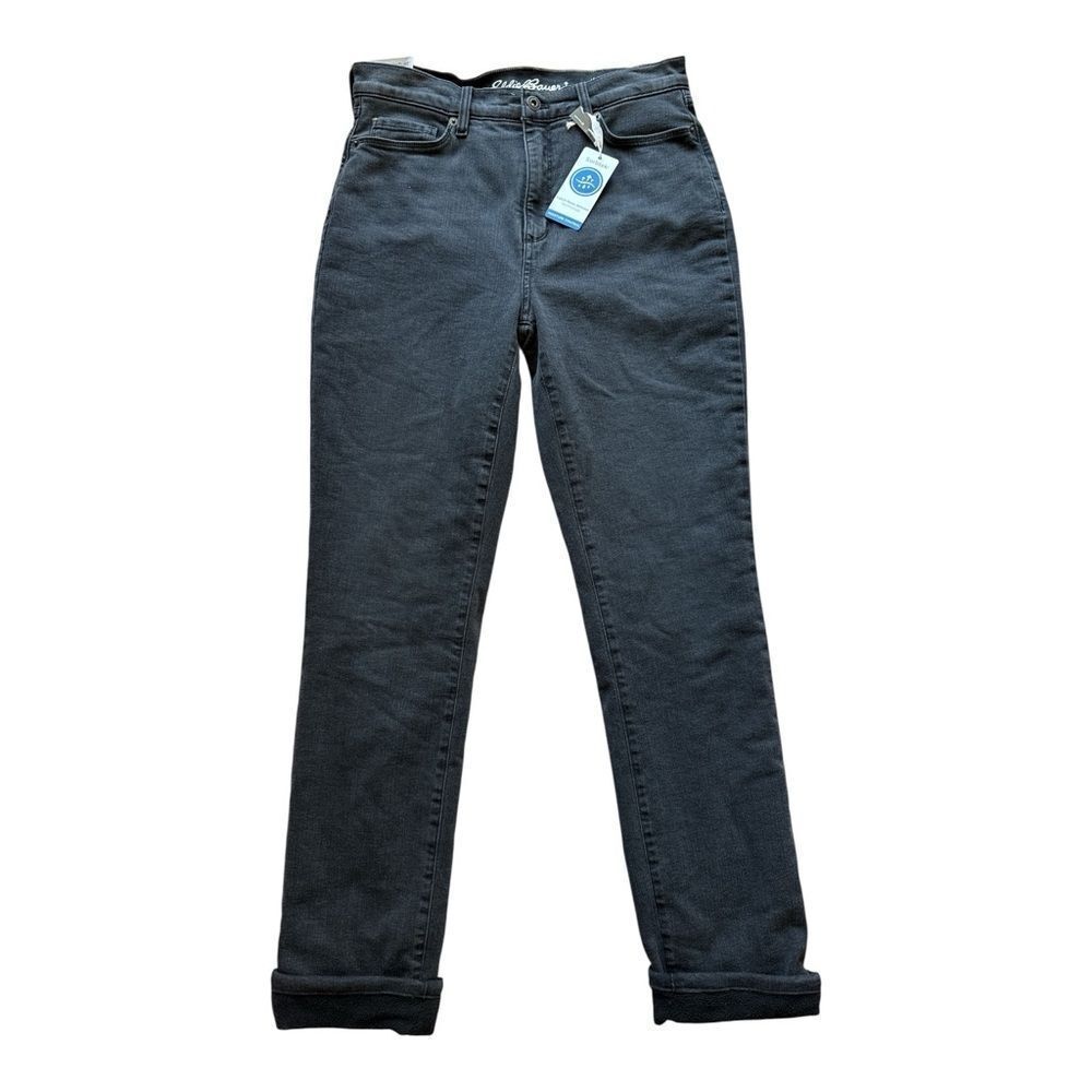 Eddie Bauer Voyager Fleece Lined Black Denim Jeans High Rise